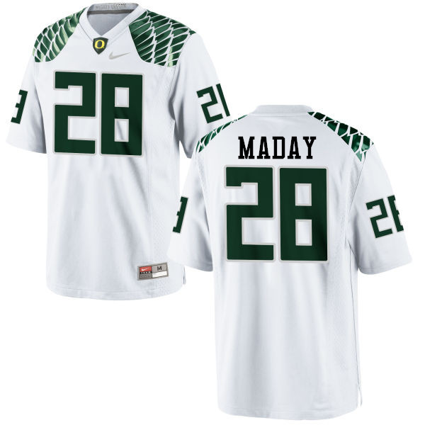 Men #28 Chayce Maday Oregon Ducks College Football Jerseys-White - Click Image to Close